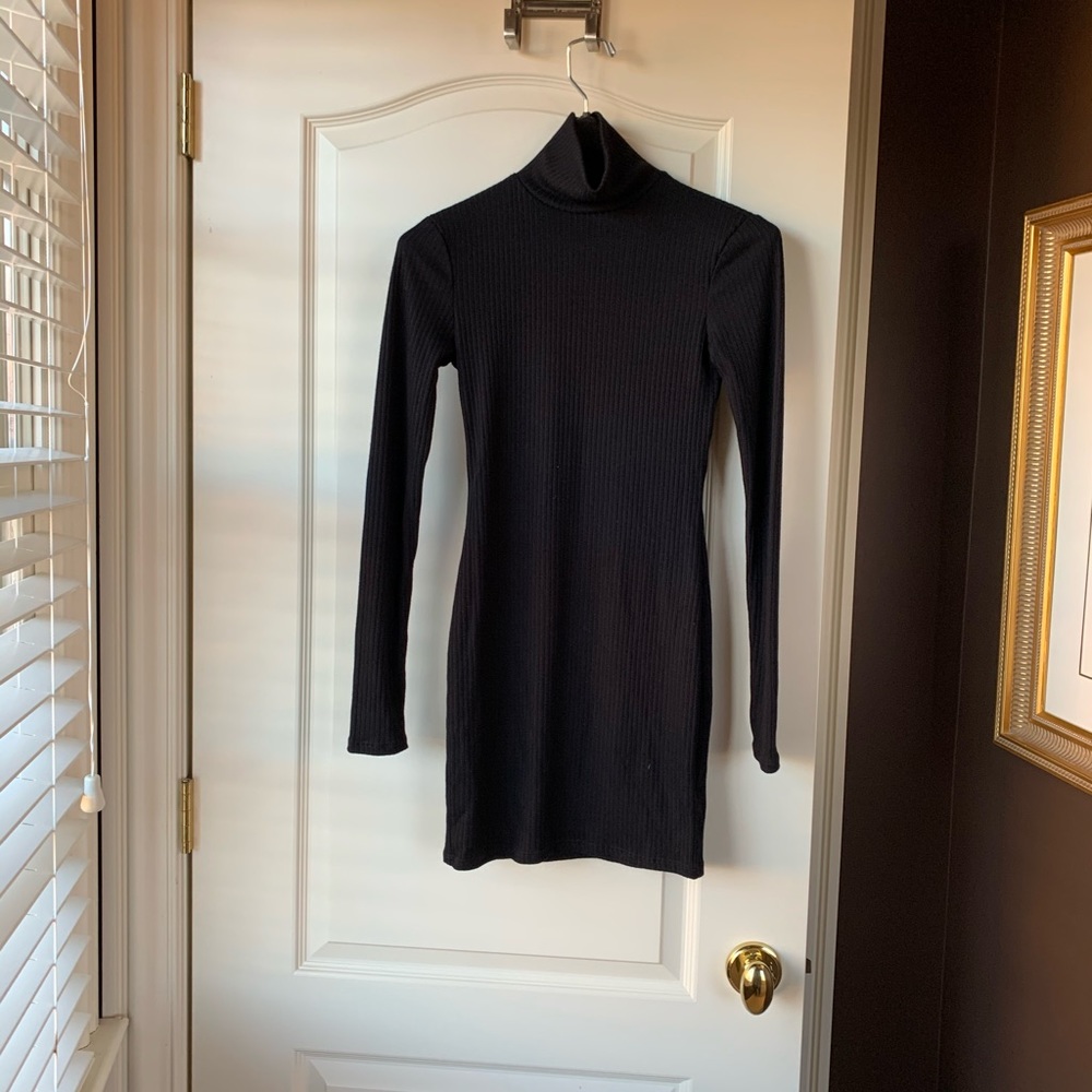 UO black mini turtleneck dress